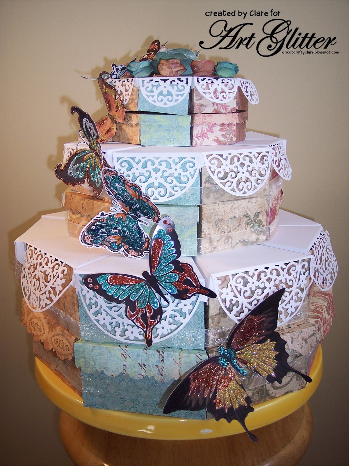 ArtGlitterBlog Butterfly Cake Boxes with Art Glitter