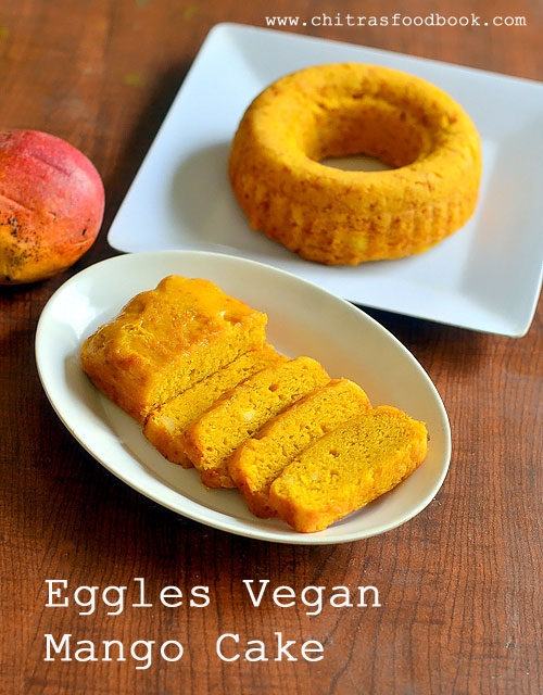 Eggless Mango Cake Recipe Without Condensed Milk | Vegan Mango Cake ...