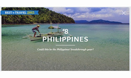Philippines, No.8 on Top 10 Best in Travel 2015 list in Southeast Asia