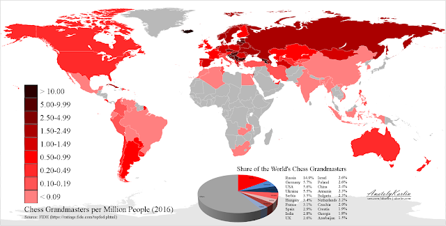 chart worldwide distribution chess grandmasters per million people