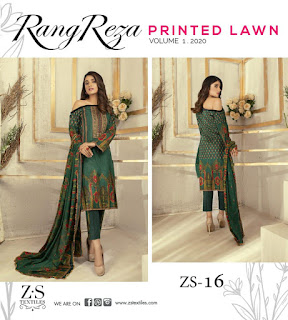 ZS Textile Reza Vol 1 Original Lawn Pakistani Collection 2020 New Design