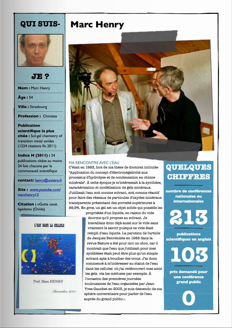 EAU Séance Marc Henry (1/4) Qui êtesvous Marc Henry? Les Rendez