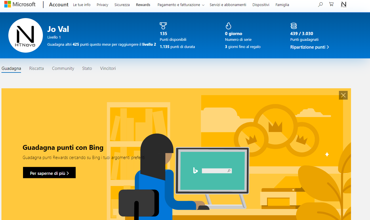 Microsoft Rewards permette di guadagnare cercando su Bing ...