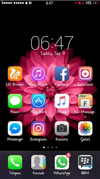 Tema iPhone untuk Oppo (ColorOS & iOS) Tembus Akar - Flower