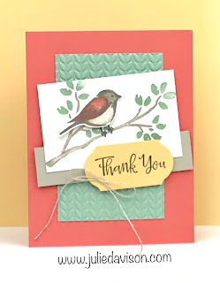 Stampin' Up! Birds & Branches Thank You Card ~ 2020-2021 Annual Catalog ~ www.juliedavison.com