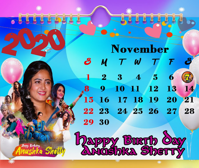 2020 November Calendar Anushka