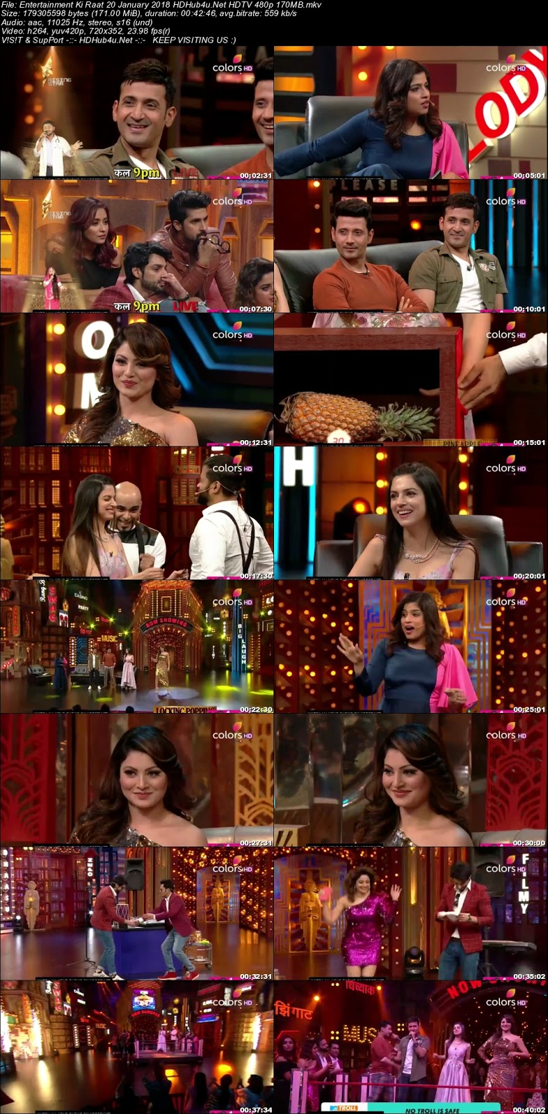Entertainment Ki Raat 20th January 2018 480p HDTV 170MB Download