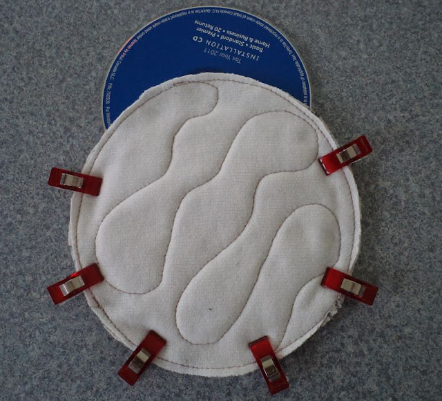 Upcycled Quilted CD Coaster tutorial by eSheep Designs