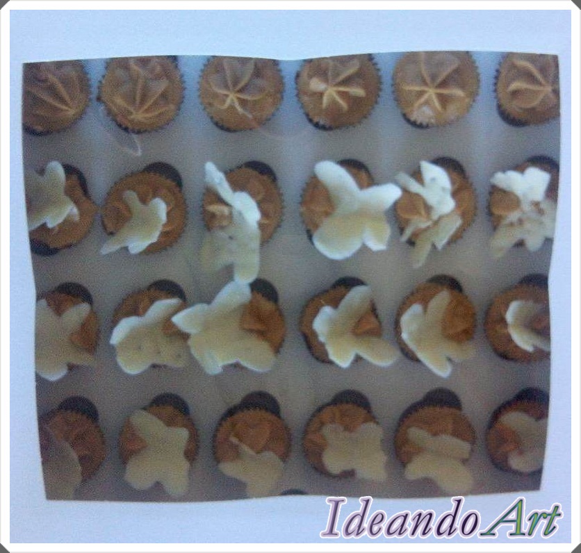 Cupcakes dulce leche mariposas chocolate