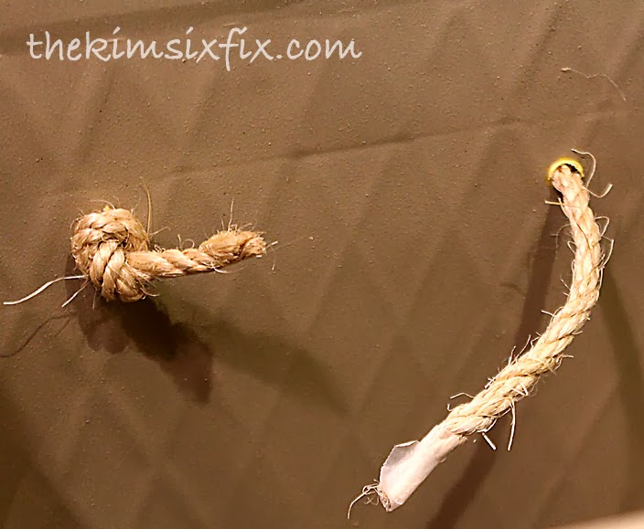 Then I tied the rope off inside the box