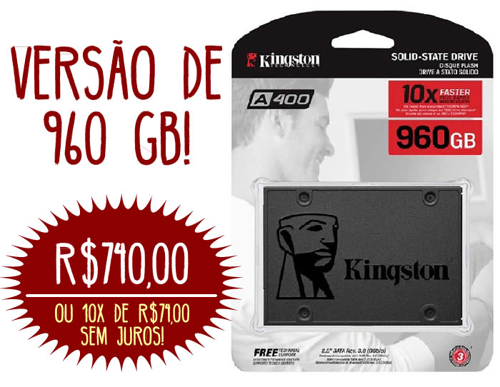 SSD Kingston 960gb | Espaço e velocidade que te darão muita liberdade!