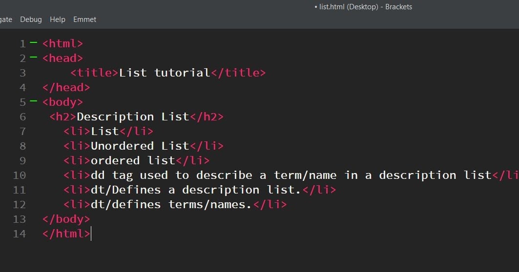 How To Use List Tag In HTML