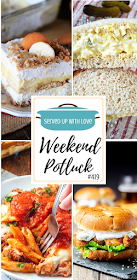 Weekend Potluck featured recipes include Simple Egg Salad Sandwich, No-Bake Banana Pudding Yum Yum, Spicy Chicken Sandwich with Jalapeno Cilantro Yogurt Sauce, The Best Easy Baked Ziti, and so much more. 