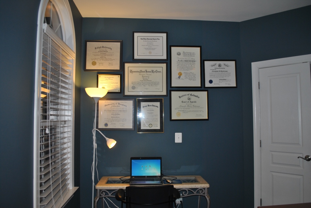 Adventures in DIY: More Office Updates -- Diploma Wall Collage