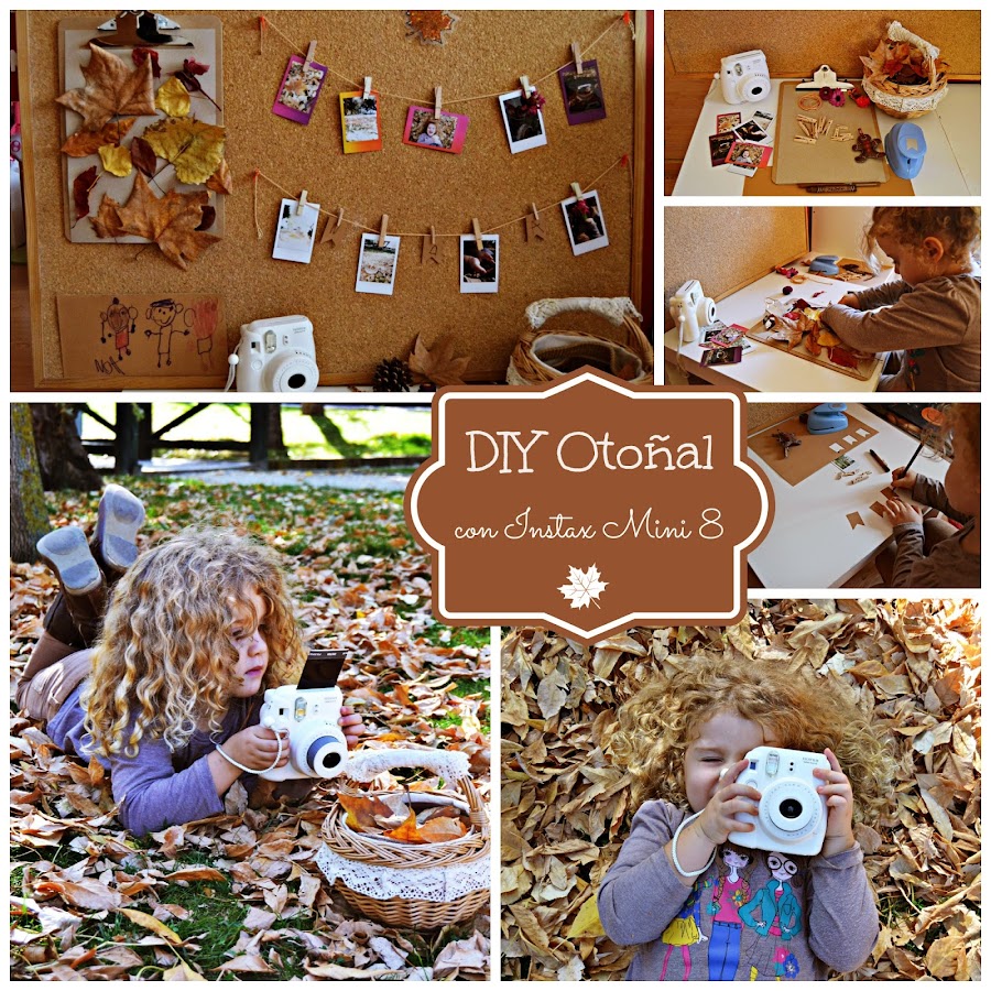 #InstaxDIY DIY otoñal con fotos Instax Mini 8 de Fujifilm blog infantil mama de noa