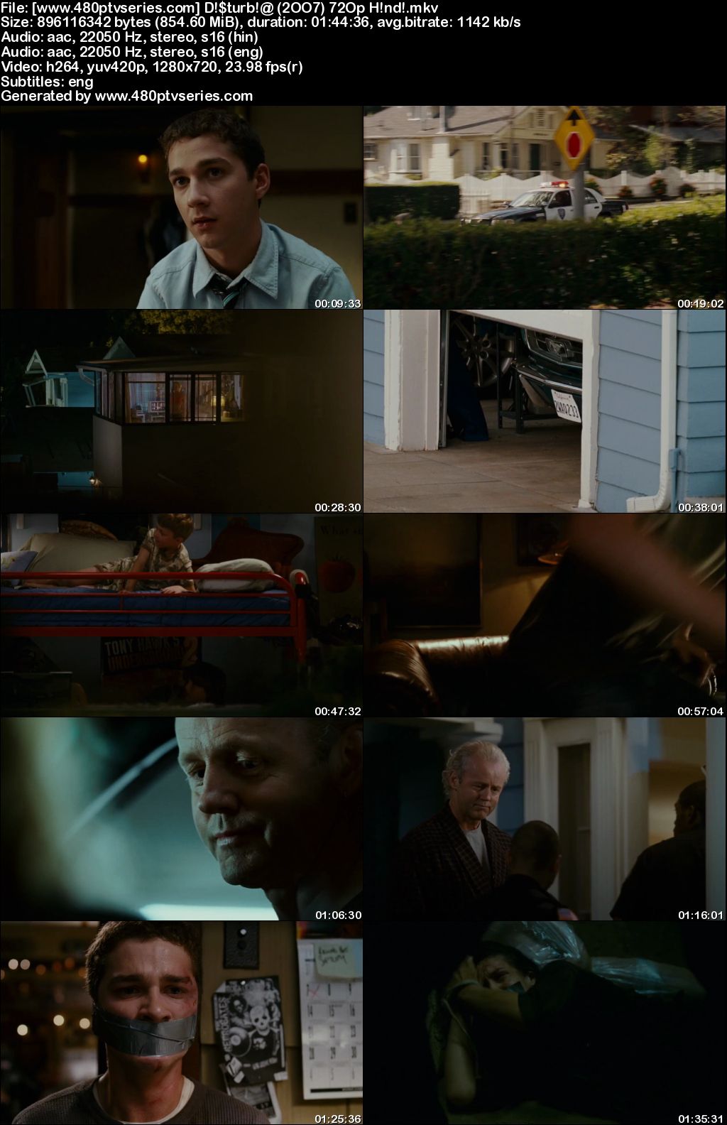 Download Disturbia (2007) 850MB Full Hindi Dual Audio Movie Download 720p Bluray Free Watch Online Full Movie Download Worldfree4u 9xmovies