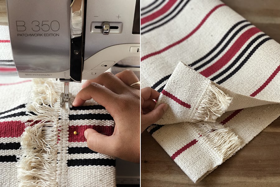 Bolso con alfombra de IKEA