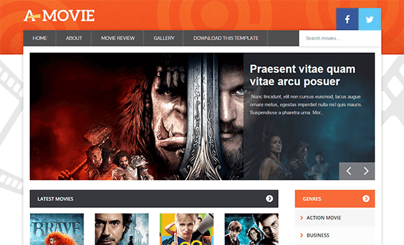 movie website blogger template free download