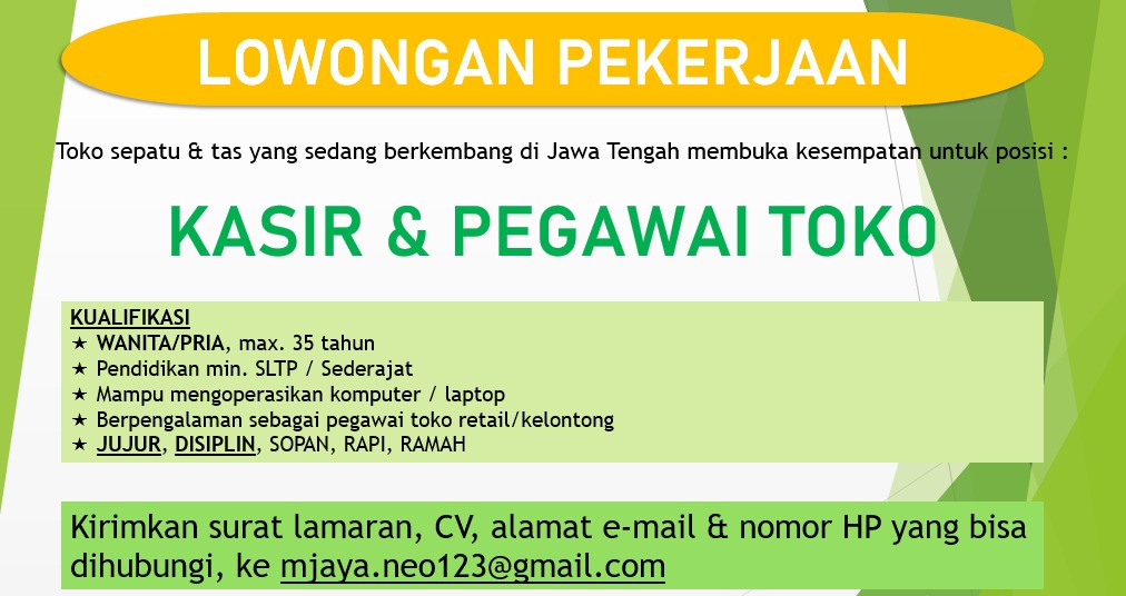 Lowongan Kerja Di Toko Sepatu Tas Makmur Jaya Cari Loker Yuk