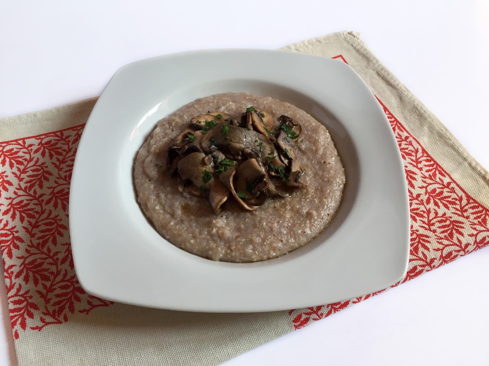 Inglourious Bananas Buckwheat Polenta with Roasted Mushrooms