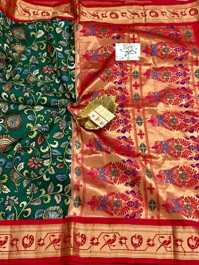 Gadwal pattu sarees withbkalmakri design