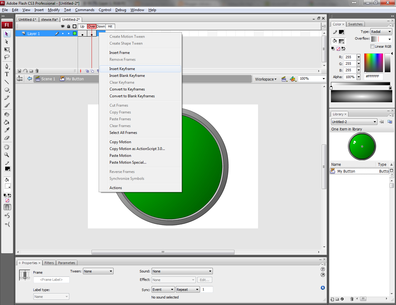 Projects in Computers: Flash: 3D Buttons