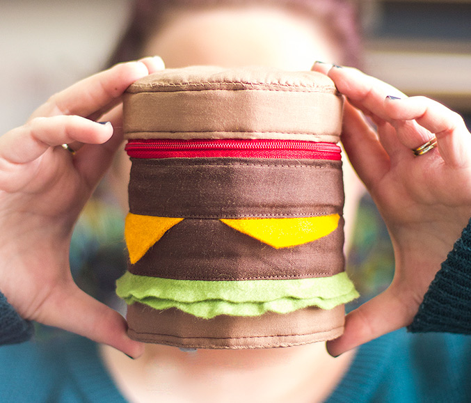 Burger Zipped Pouch DIY Tutorial