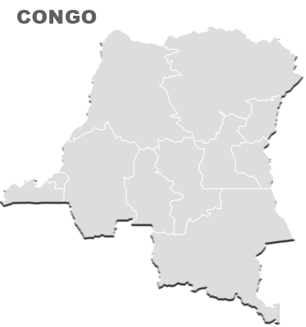 image: Printable Outline Congo Blank Map