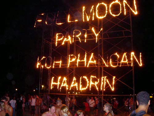 The Full Moon Party on Haad Rin Beach in Koh Phangan, Thailand