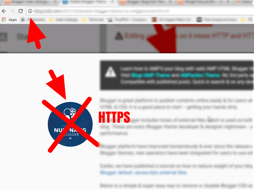 Fix Bogger Blogs Insecured Website Warning with Nuffnang Ads Advertising Codes