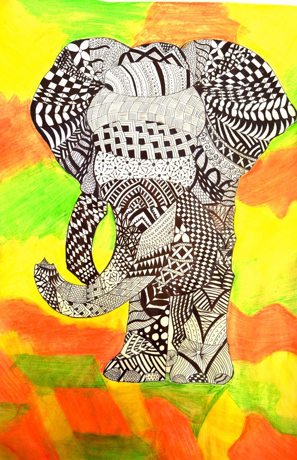 Middle School, Zentangle Animals Art Lesson Plans K12 Zentangle