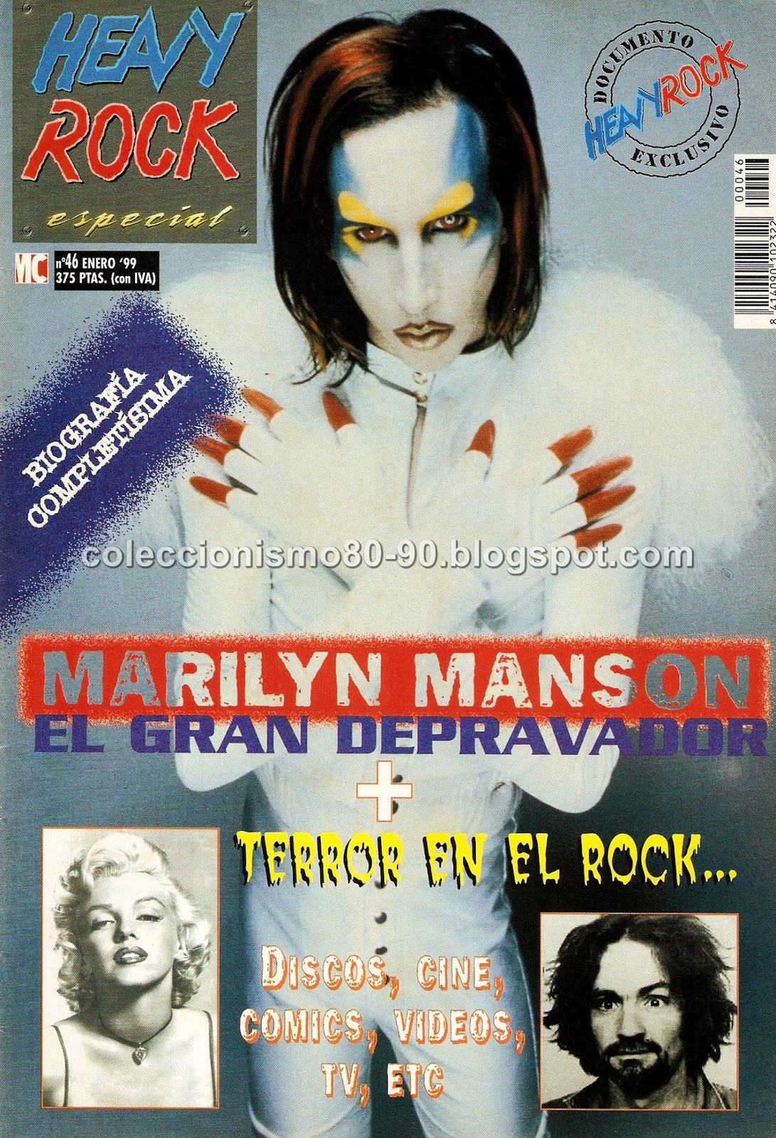 Coleccionismo 80-90: MARILYN MANSON: PORTADAS DE REVISTAS ESPAÑOLAS
