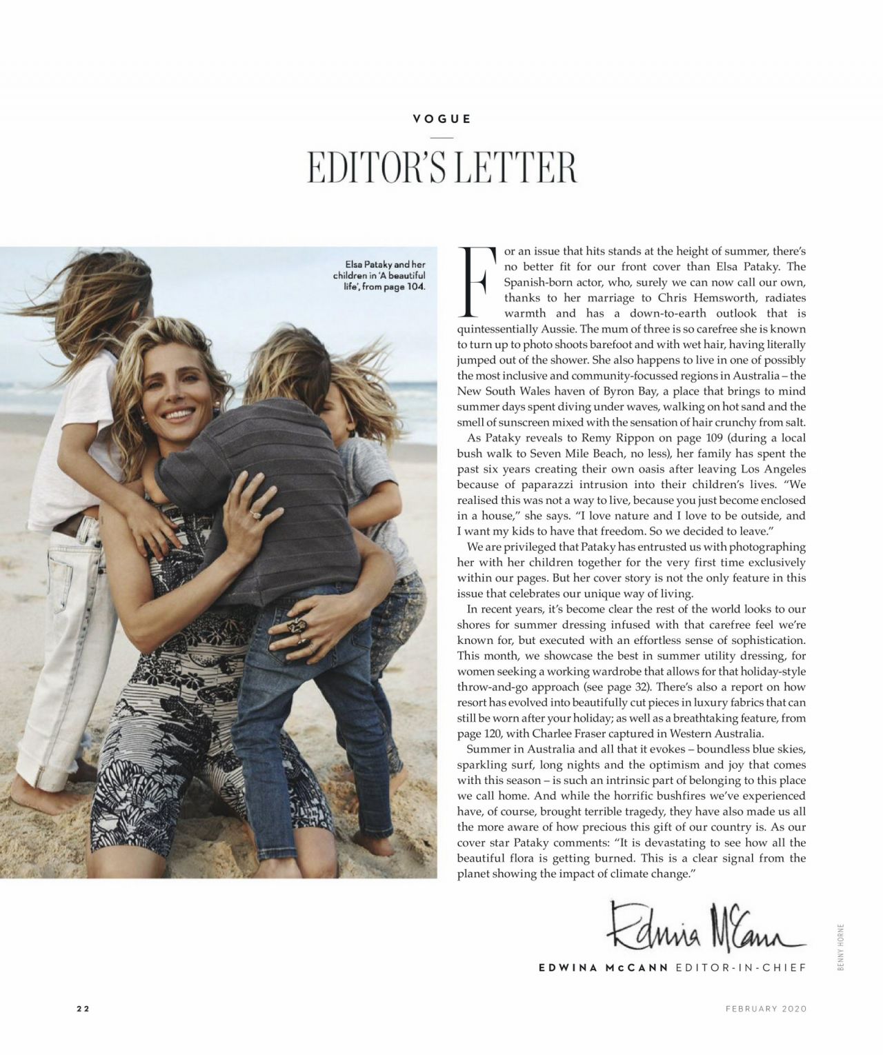 Elsa Pataky – Vogue Australia February 2020 Issue