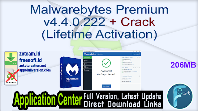 Malwarebytes Premium v4.4.0.222 + Crack (Lifetime Activation) _ZcTeam.id