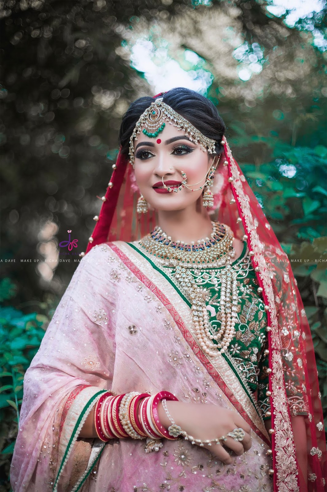 oxide jewellery on lehenga