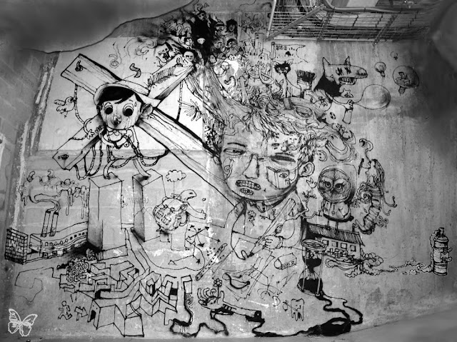 New Indoor Mural By The Popular French Street Artist Dran For The Lasco Project - Palais De Tokyo, Paris. 1