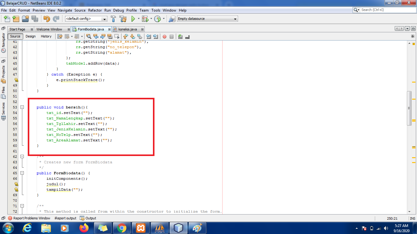 Membuat Crud Menggunakan Java Netbeans Gui Dengan Database Mysql #04 ...