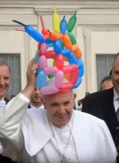 Pope and balloon hat