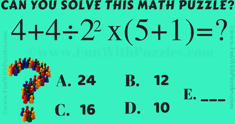 Math Brain Teaser For Middle School Students