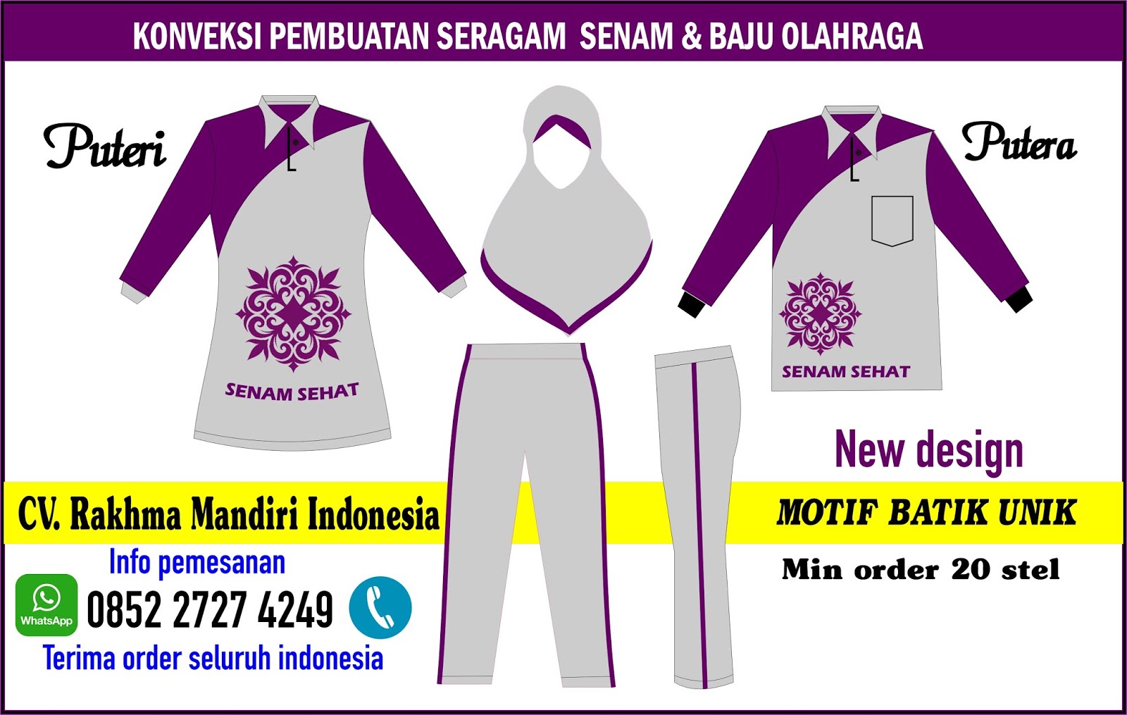 Cv Rakhma Mandiri 085227274249 Konveksi Perdagangan Umum Seragam Senam Kaos Senam Pakaian Senam Training Senam Baju Senam