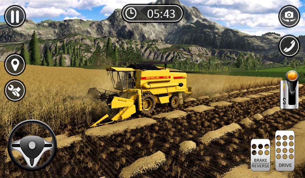 Farmer Harvest Simulator 3D Tractor Hauling Bruce Game