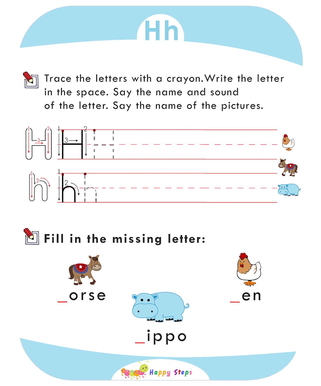Activity Worksheet 2 Letter H