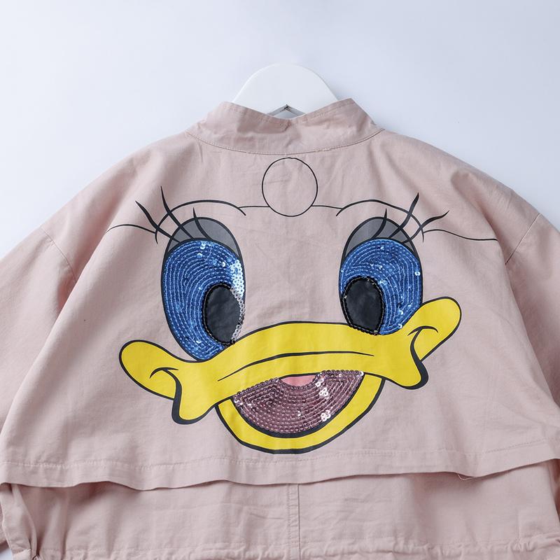 Áo Khoác Bé Gái Khaki Tay Dài Đính Donald - BCOBI 157213 8 9 25