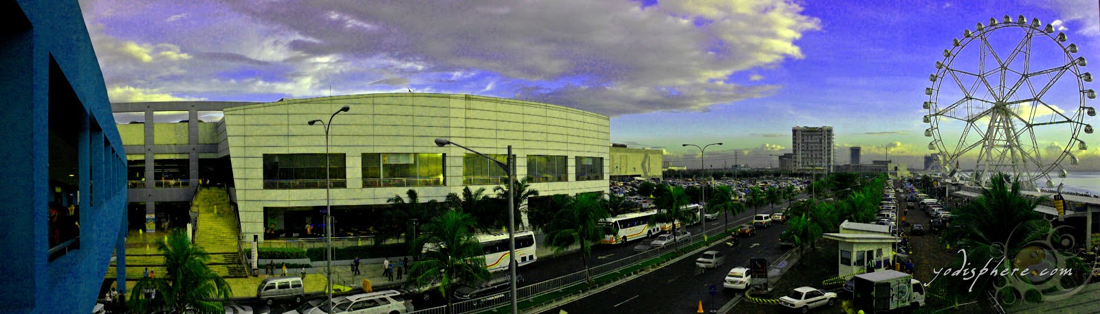Panoramic view of SM Mall of Asia and its giant ferries wheel
