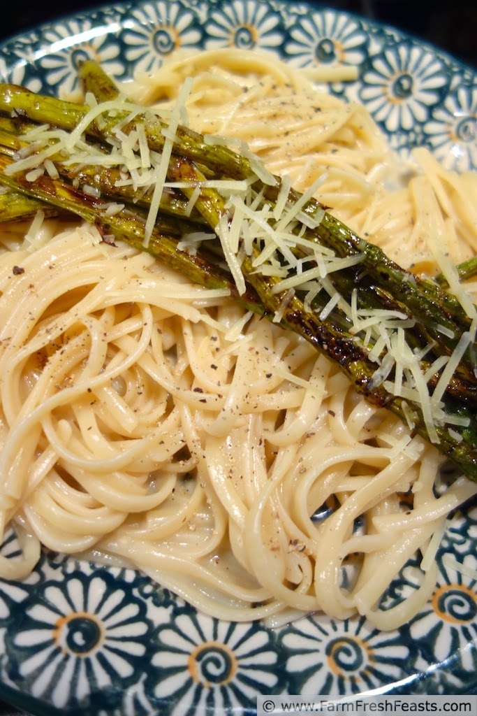 Farm Fresh Feasts Roasted Asparagus with Chicken Jelly Noodles