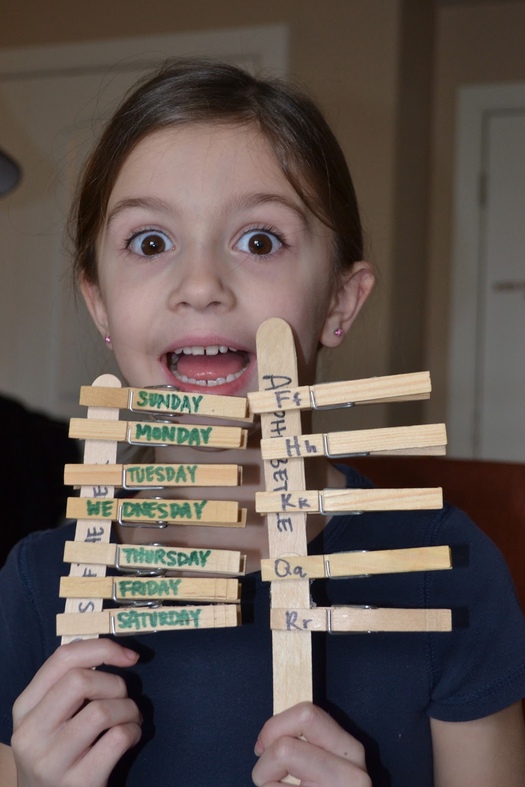 The Sisterhood Kid Activities Clothespin Practice Game for 1st graders