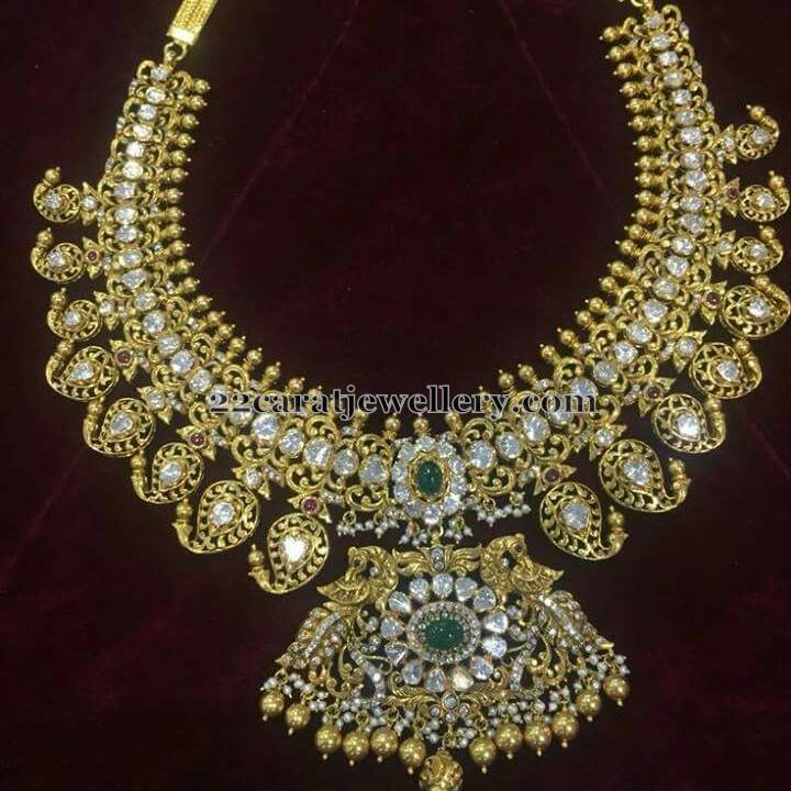 Antique Style Heritage Mango Necklace Jewellery Designs