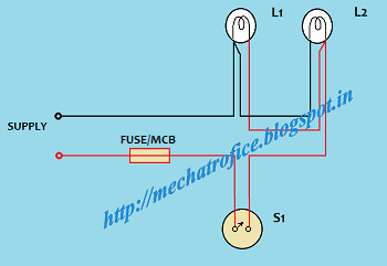 Parallel wiring - wiring of two lamp in parallel | Mechatrofice
