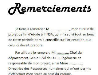 10 exemples remerciement PFE, mémoire ou rapport de stage