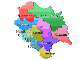 हिमाचल प्रदेश -स्थिति और जिले